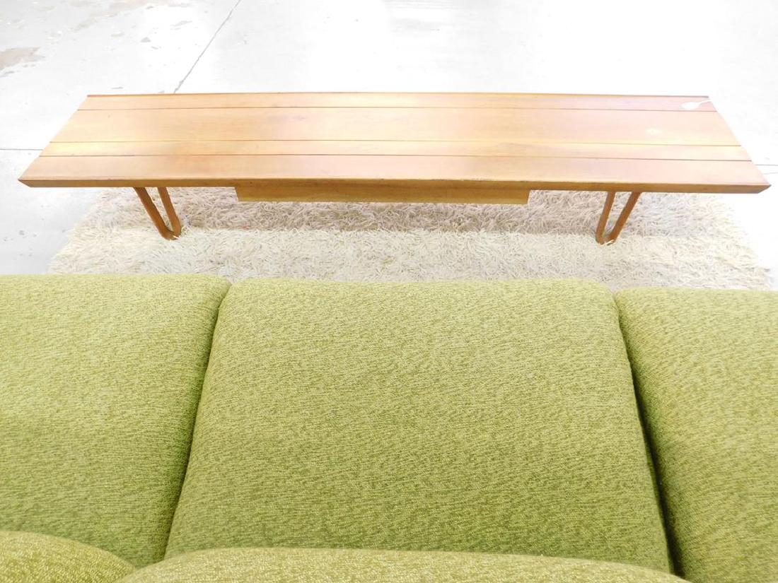 EDWARD WORMLEY FOR DUNBAR LONG JOHN COFFEE TABLE/BENCH: SOME LEGS HAVE BEEN REPAIRED/RE-ATTACHED TO TABLE, 84L, 19W, 11.5H