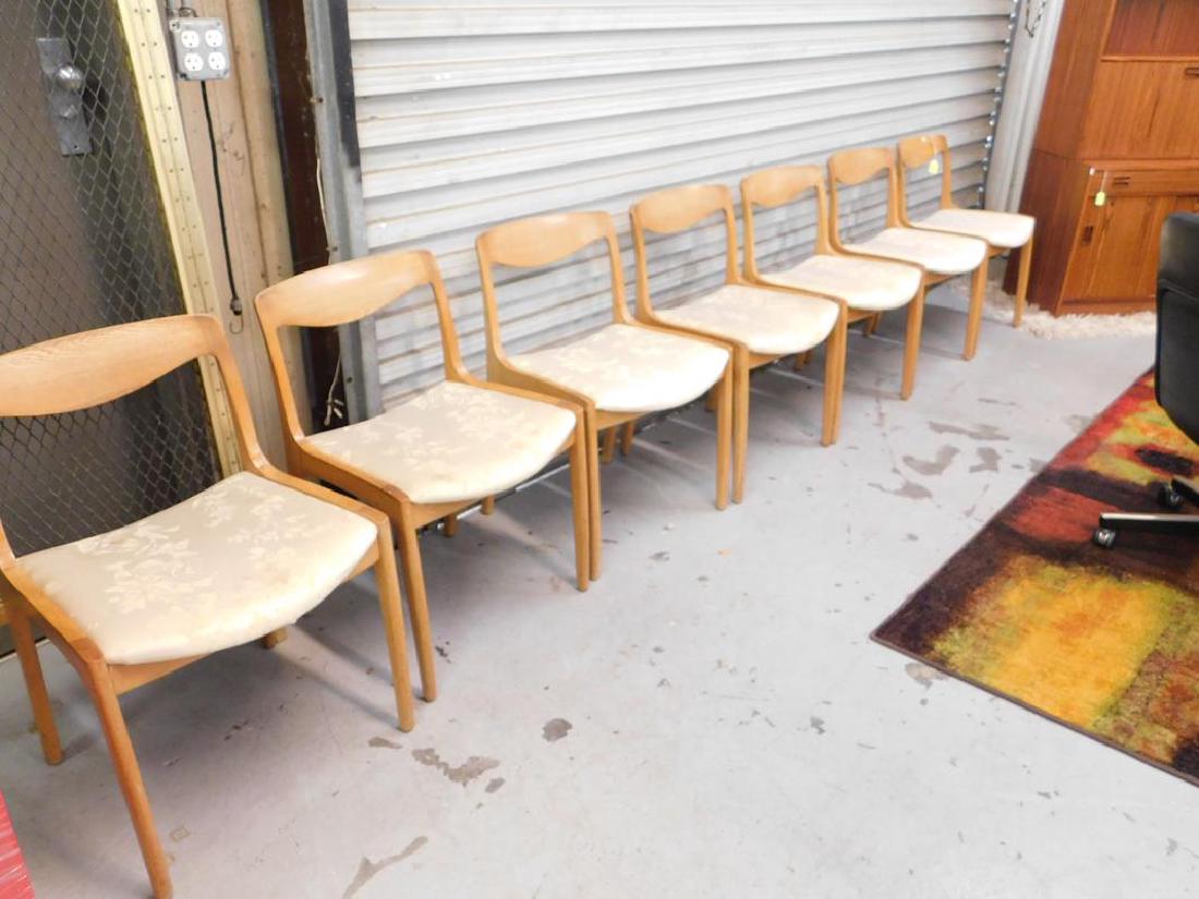 ILLUMS BOLIGHUS DANISH DINING CHAIRS: LOT OF 7, MAY NEED CLEANING OR REPLACEMENT OF UPHOLSTERY