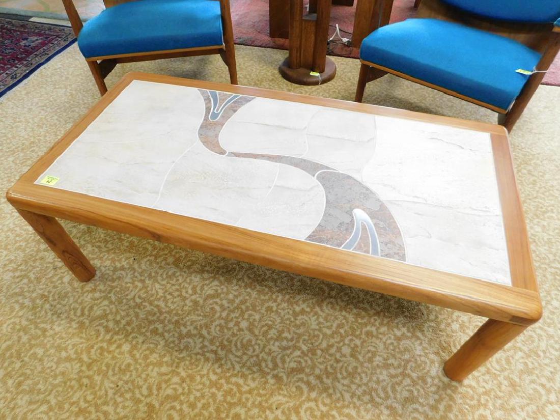 HASLEV, DENMARK, TILE TOP COFFEE TABLE: 48L, 24D, 16H