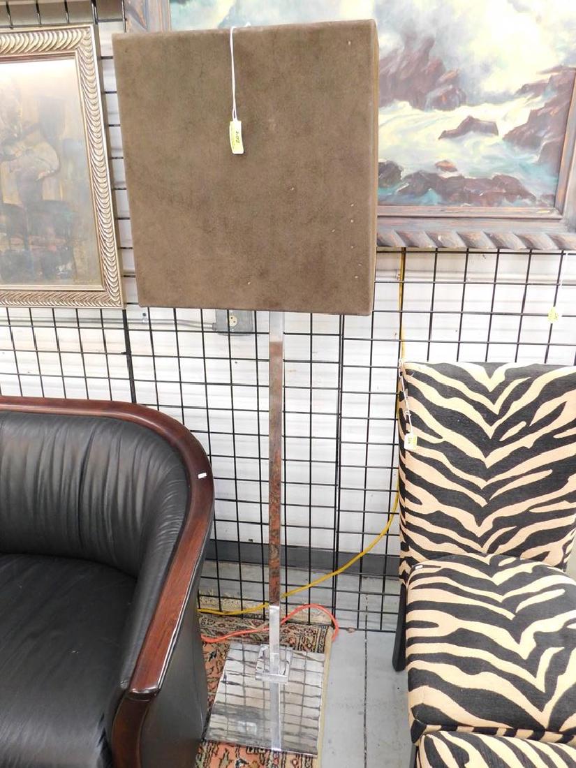 GEORGE KOVACS (ATTR.) CHROME FLOOR LAMP: 62" OVERALL