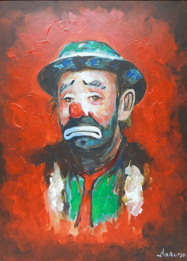 Boruta Oil On Canvas Painting Of Emmett Kelly Jan 20 2018