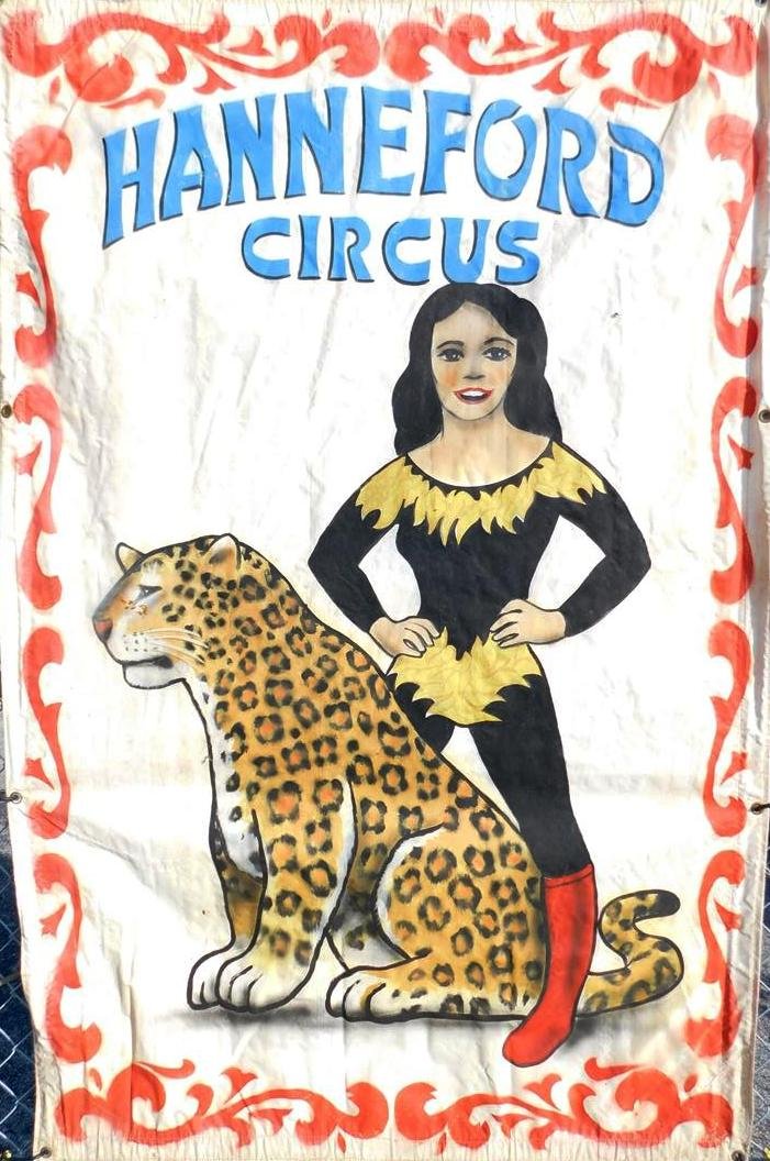 CIRCUS ATTRACTION BANNER - PERFORMER WITH TIGER (1 of 1)