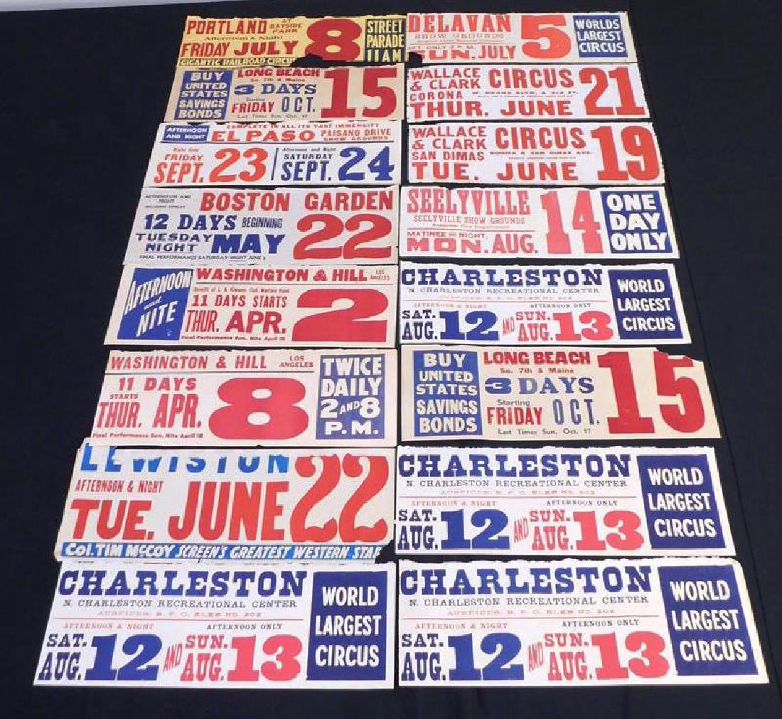 COLLECTION OF CIRCUS POSTER DATE TAGS (1 of 1)
