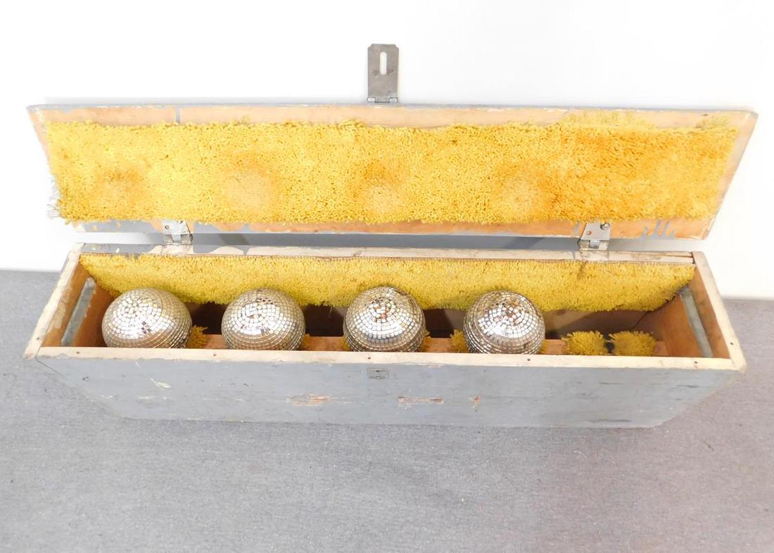 R.B.B.B. CIRCUS EQUIPMENT TRUNK WITH MIRROR GLOBES (1 of 2)