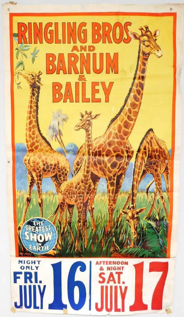 1944 R.B.B.B. GIRAFFE CIRCUS POSTER (1 of 1)