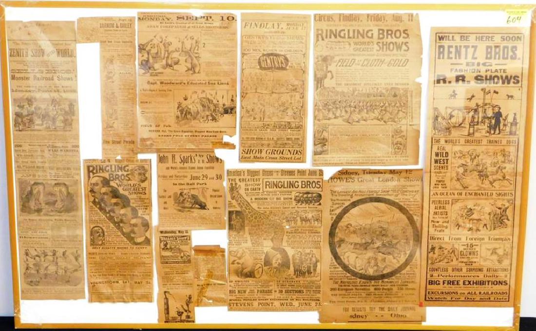 COLLAGE OF FRAMED CIRCUS ADVERTISEMENTS (1 of 1)