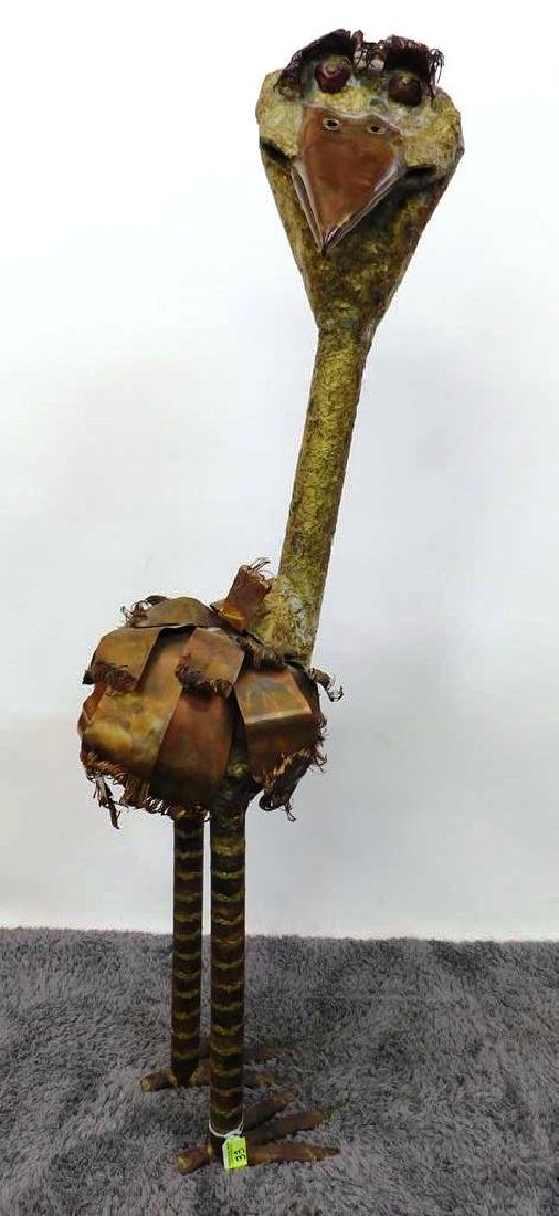 ALBERT GUIBARA (AMERICAN B.1944) DODO BIRD SCULPTURE: MAGNIFICENT MIXED-METAL SCULPTURE BY GUIBARA. 54"