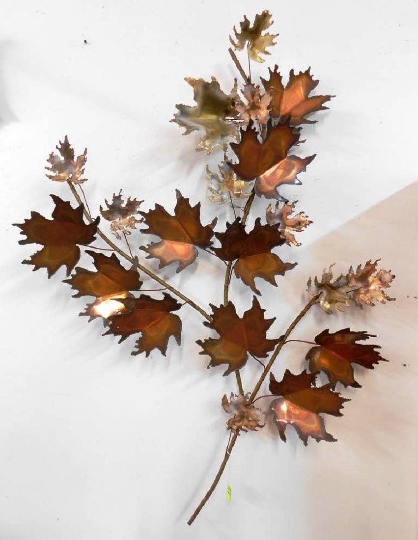 CURTIS JERE MAPLE LEAF METAL WALL SCULPTURE