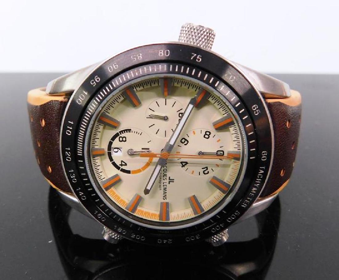 JACQUES LEMANS MEN'S WATCH: TWO-SIDED REVERSIBLE FACE. HAS NOT BEEN TESTED