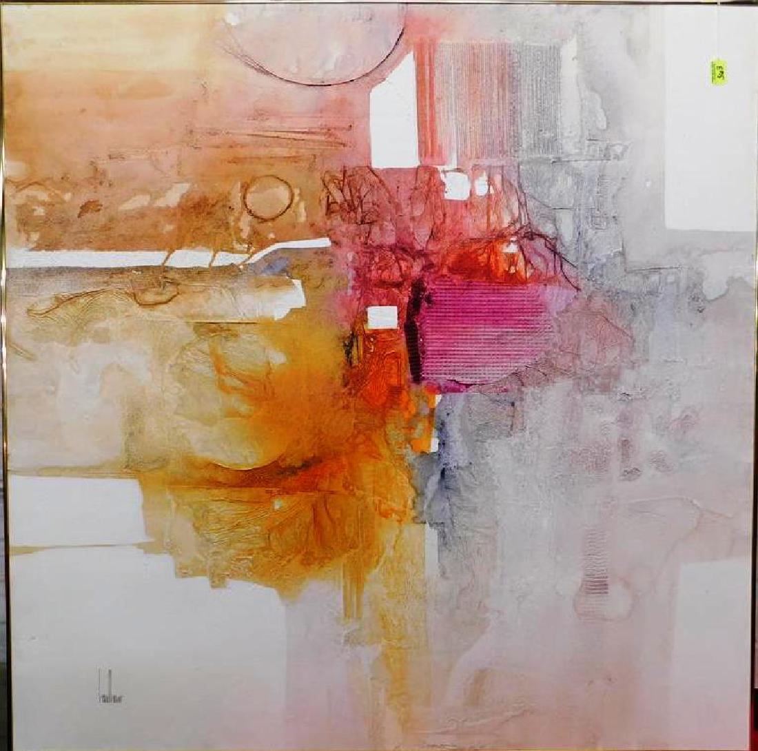 GREGORY HAWTHORNE ABSTRACT PAINTING ON BOARD: 48"X48"