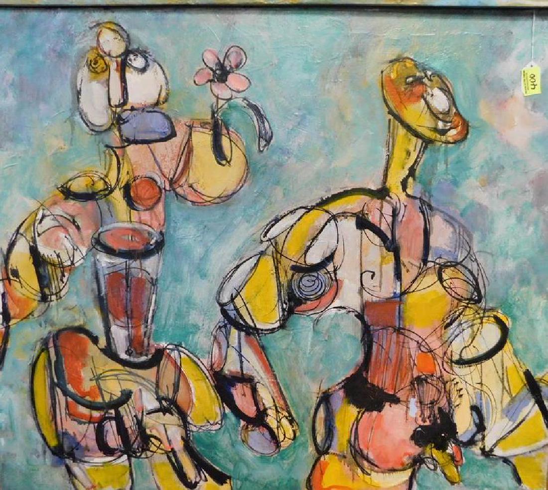 BETTY HUDSON (SARASOTA ARTIST) ABSTRACT PAINTING ON: 36"X30"