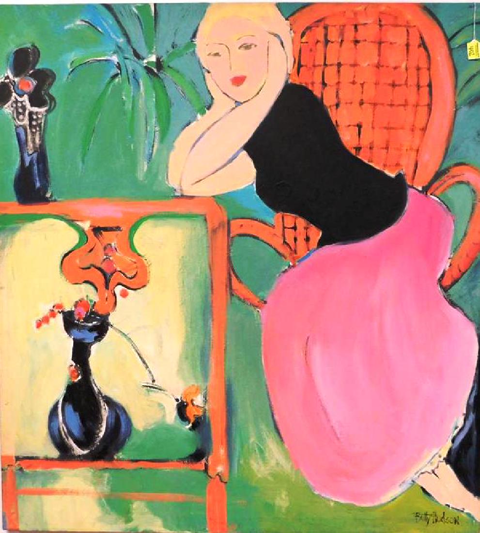 BETTY HUDSON (SARASOTA ARTIST) ABSTRACT PAINTING ON: 46"X50"