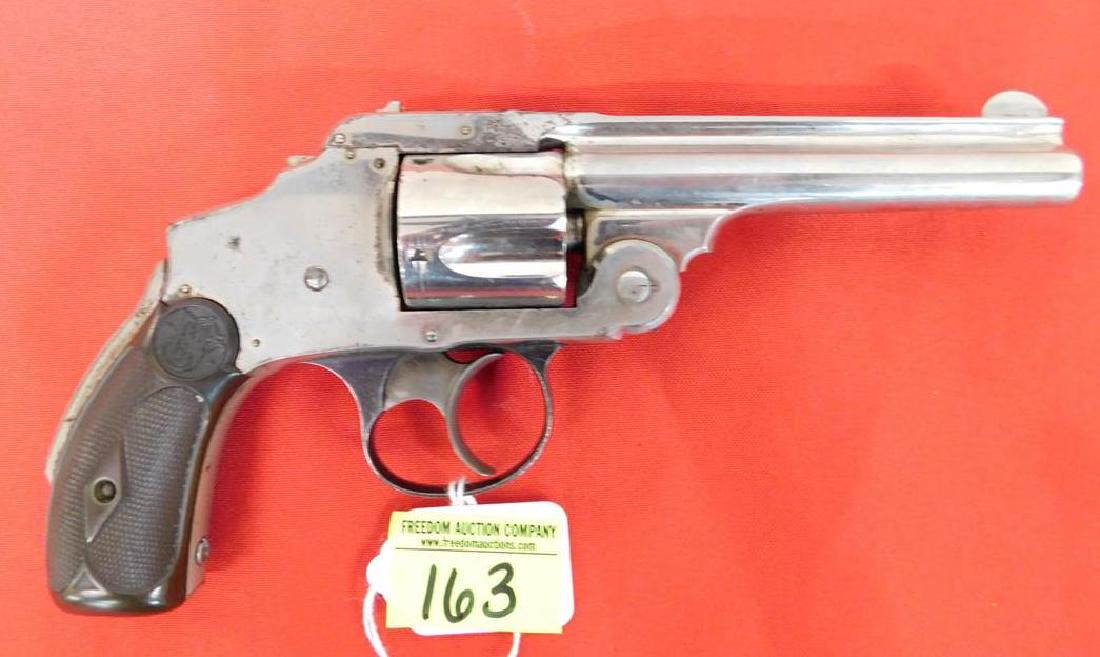 SMITH & WESSON SECOND MODEL REVOLVER: SERIAL #14274. 38 CAL. HARD RUBBER GRIPS. NICKEL. VERY GOOD CONDITION