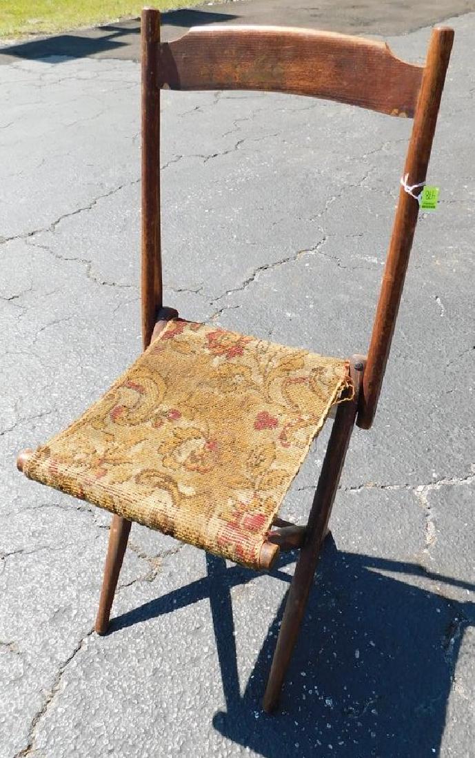 CIVIL WAR CAMP CHAIR: BELONGING TO BREVET MAJOR WILLIAM RANDOLPH STEELE (1842-1901). 15TH MASSACHUSETTS VOLUNTEER INFANTRY. FOUGHT AND CITED FOR BRAVERY AT THE BATTLES OF WILDERNESS AND SPOTSYLVANIA. WYOMING TERRITORY SERV