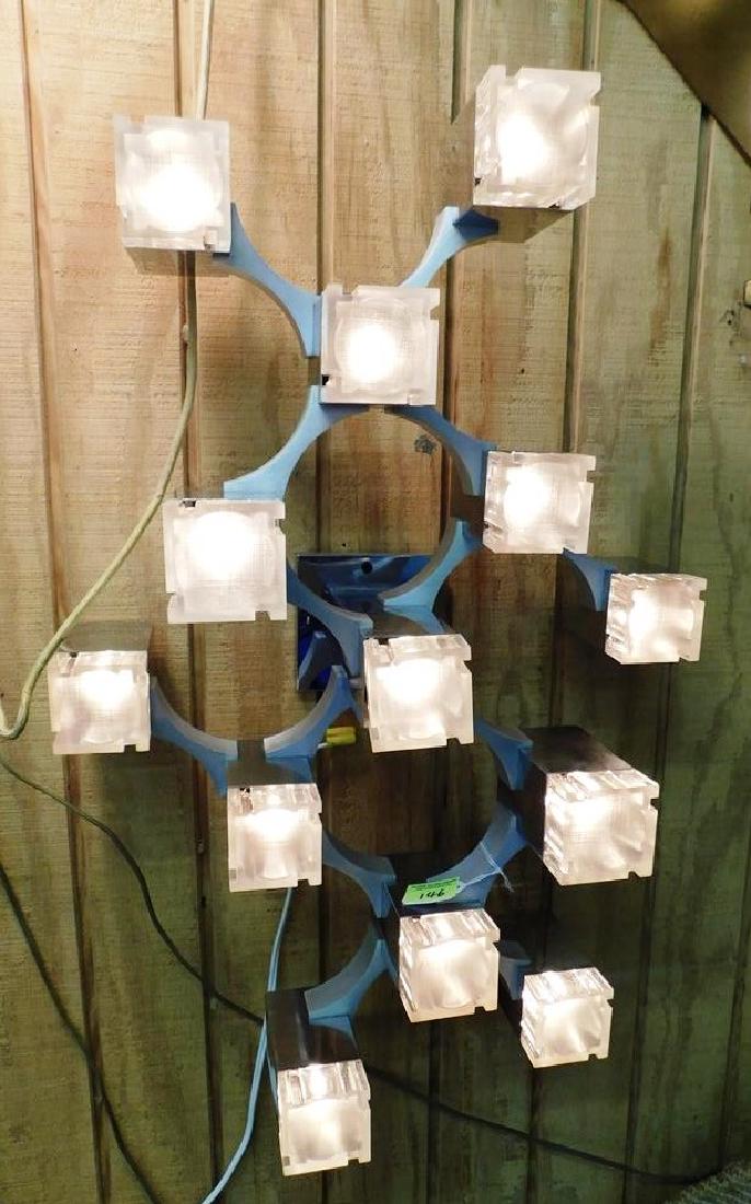 GAETANO SCIOLARI-ITALY, CUBIST FORM CHANDELIER: FLUSH MOUNT FOR WALL OR CEILING