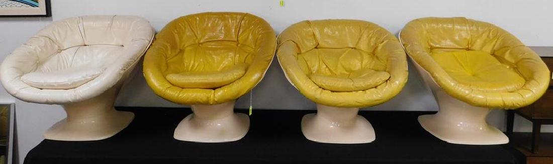 4 SPACE AGE - SPACE ODYSSEY CHAIRS: ORIGINAL FABRIC SHOWS WEAR CONSISTENT WITH AGE AND USE