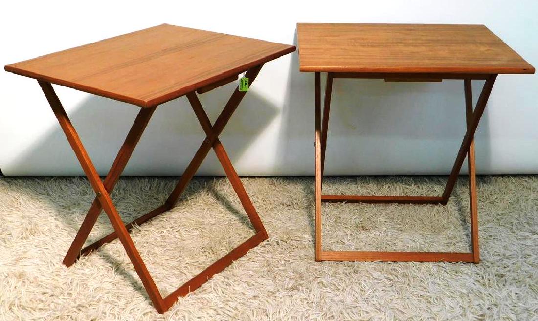 BRDR. FURBO TEAK FOLDING SNACK TABLES: 24"X20", 24"H