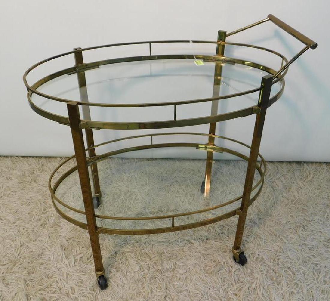 MODERNIST SOLID BRASS SERVING CART: SEE TITLE