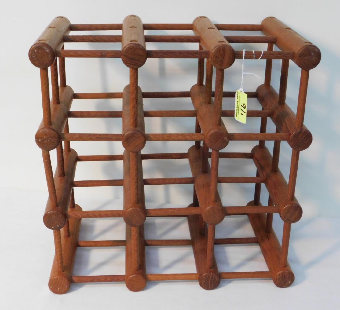 RICHARD NISSEN TEAK WINE RACK: 14"X14"X9"
