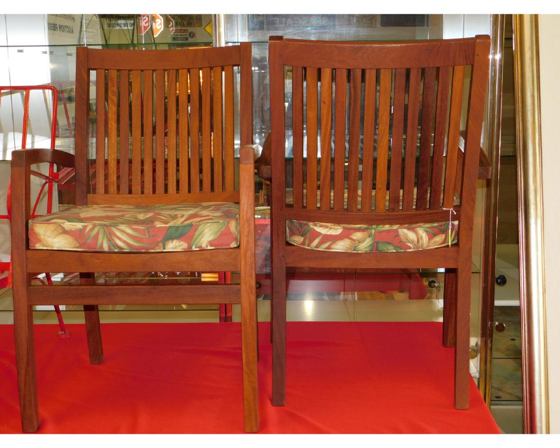 PAIR OF TEAK DECK CHAIRS: SEE TITLE