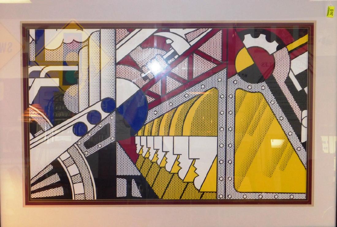 ROY LICHTENSTEIN "STUDY FOR PREPAREDNESS": ACHENBAH ART EDITION, 1989, DESSENDORF. 51"X36"