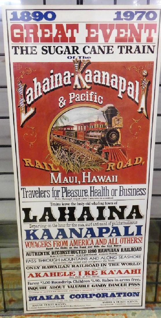 1970 HAWAIIAN RAILROAD CENTENNIAL POSTER: 14.5"X34"