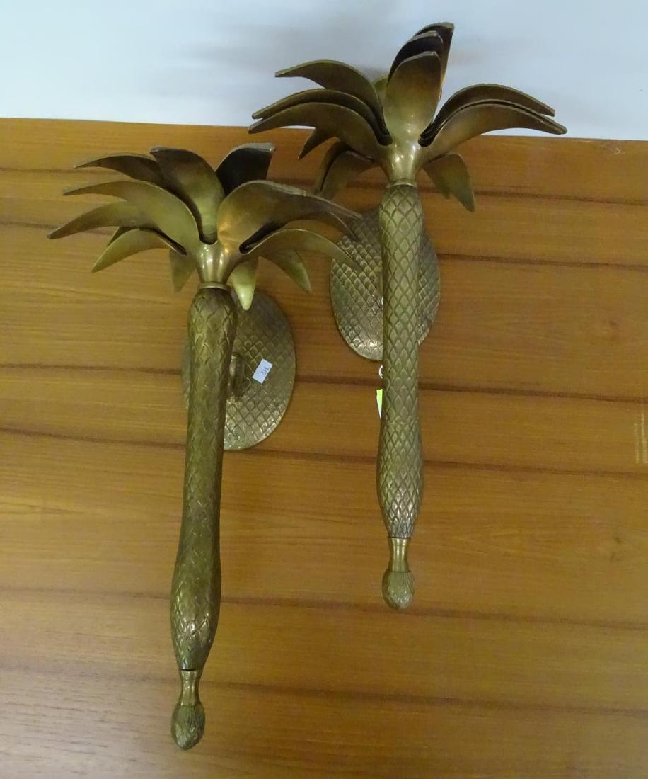 PAIR OF BRASS WALL SCONCES: SEE TITLE