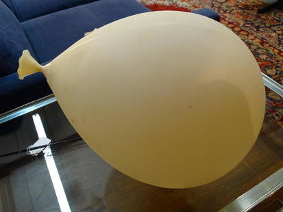 WHITE BALLOON LAMP BY YVES CHRISTIN FOR BILUMEN: MISSING STRING/BALL. LIGHT HEAT MARK ON TOP OF BALLOON.