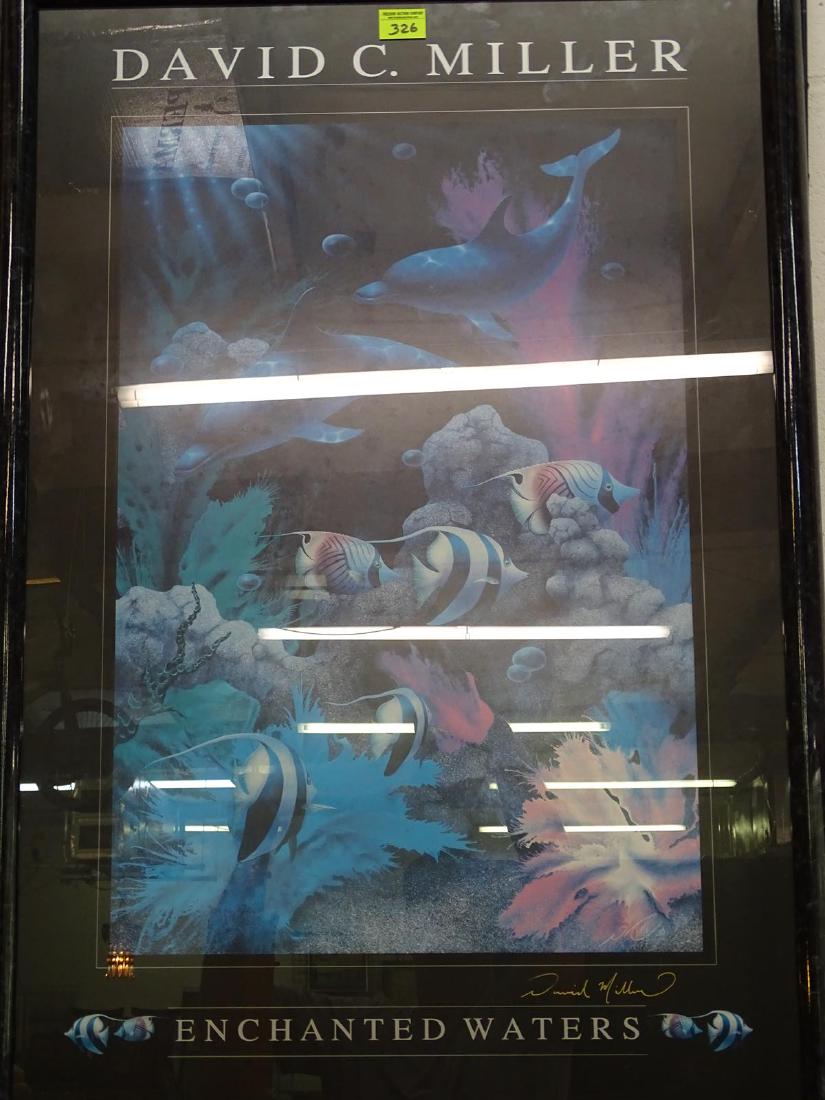DAVID MILLER SIGNED "ENCHANTED WATERS" AQUATIC: 26"X37"