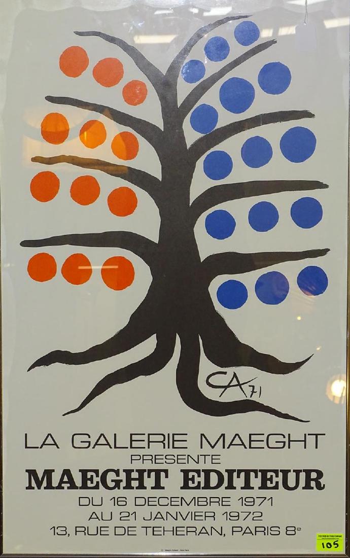 ALEXANDER CALDER LA GALERIE MAEGHT EXHIBITION POSTER: 20"X31.5"