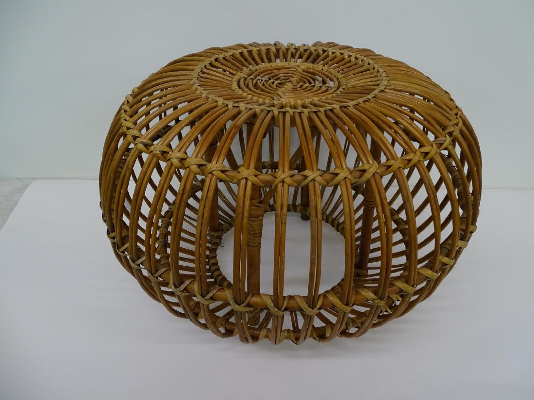 FRANCO ALBINI/FRANCA HELG RATTAN STOOL: HEIGHT IS 16"