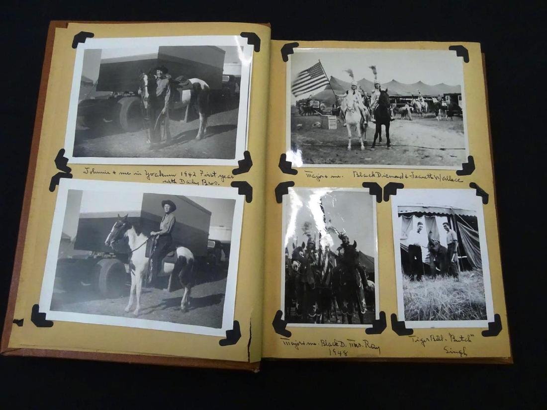 HAZEL KING PERSONAL PHOTO ALBUM: HAZEL KING (DAILEY BROS., PARKER-WATTS) PERSONAL ALBUM LOADED WITH PHOTOGRAPHS, CLIPPING AND HAND WRITTEN NOTATIONS.