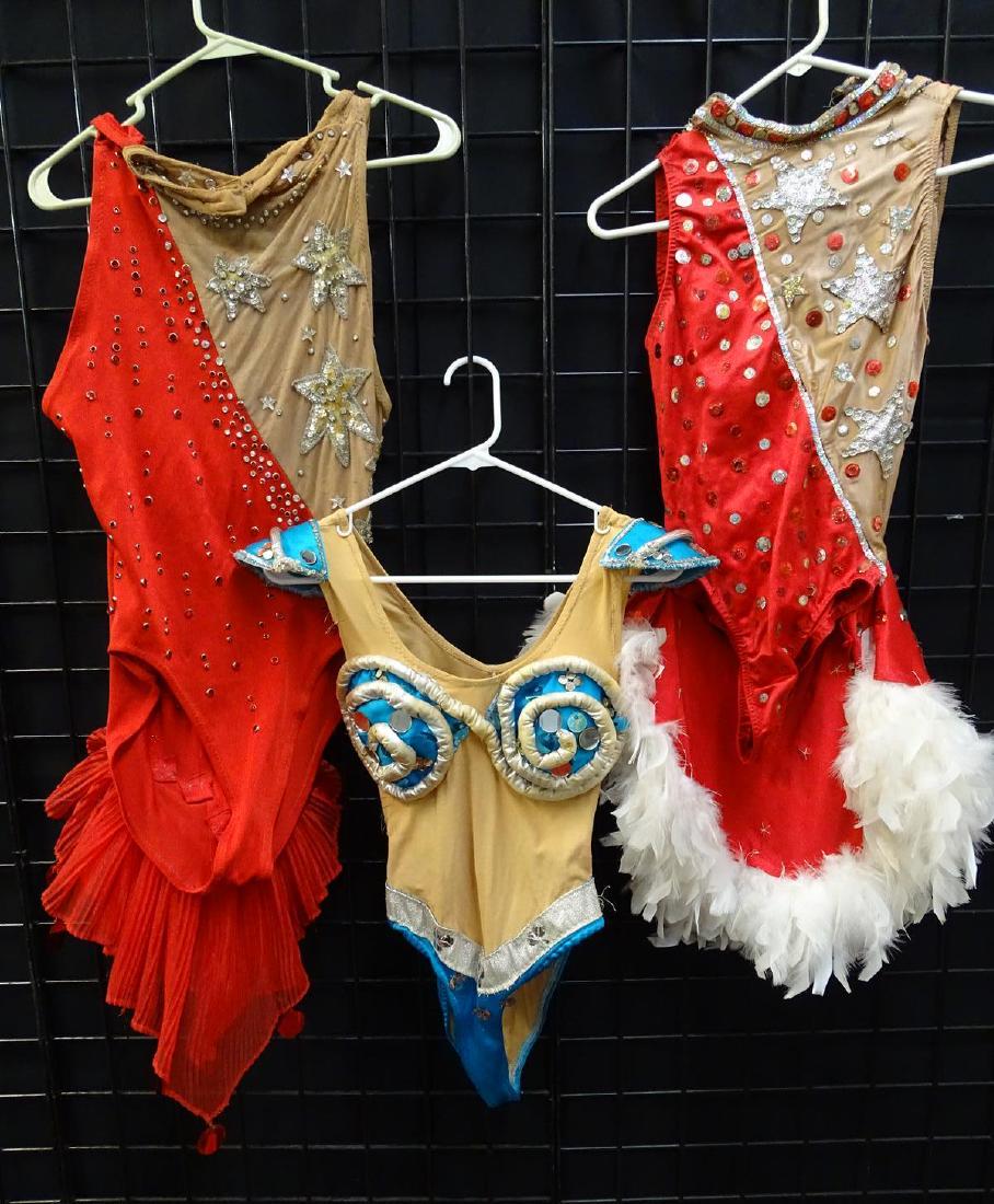 TRIO OF CIRCUS PERFORMER LEOTARDS: SEE TITLE