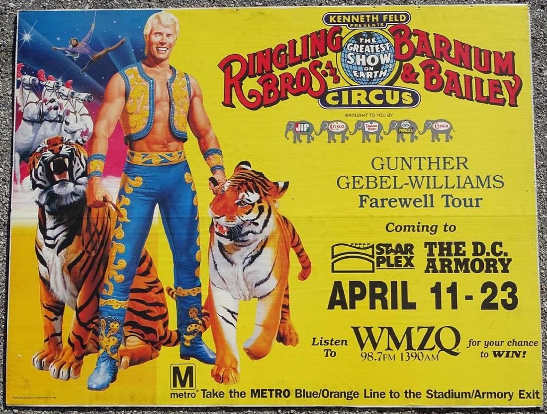 RBBB CIRCUS SUBWAY ADVERTISEMENT: GUNTHER AT THE D.C. ARMORY. 46"X60"