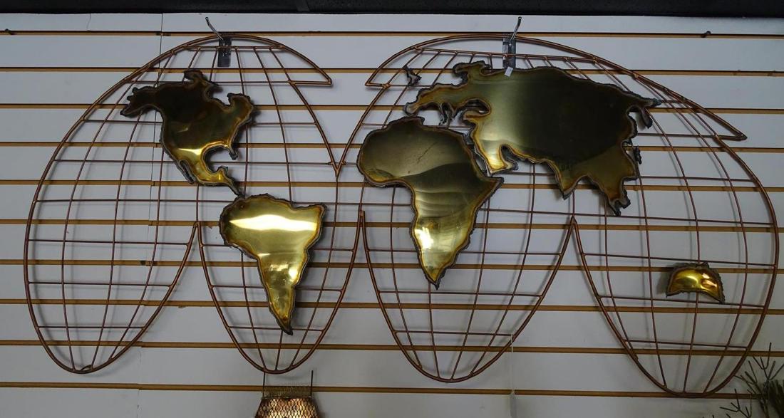 CURTIS JERE (ATTR.) GLOBAL METAL WALL ART: 56"X26"