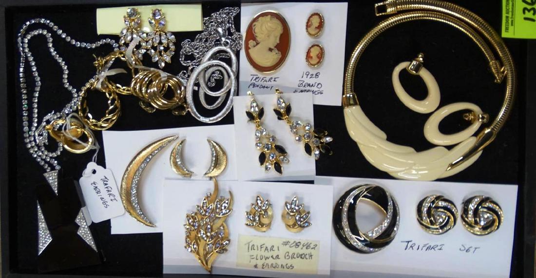 GROUPING OF TRIFARI COSTUME JEWELRY: SEE TITLE
