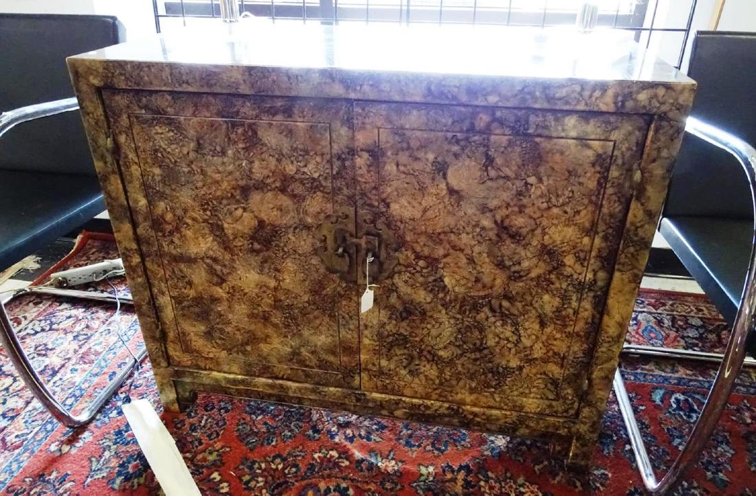 HENREDON FAUX TORTOISE SHELL CABINET: CIRCA 75 SERIES. 36"W, 18"D, 30"H