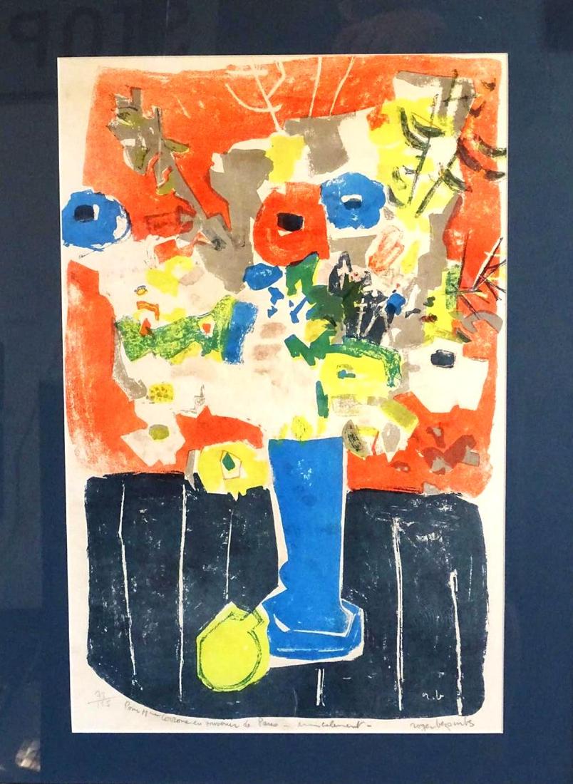 ROGER BEZOMBES S/N WOODBLOCK PRINT: SPRING" TITLED. 23"X29