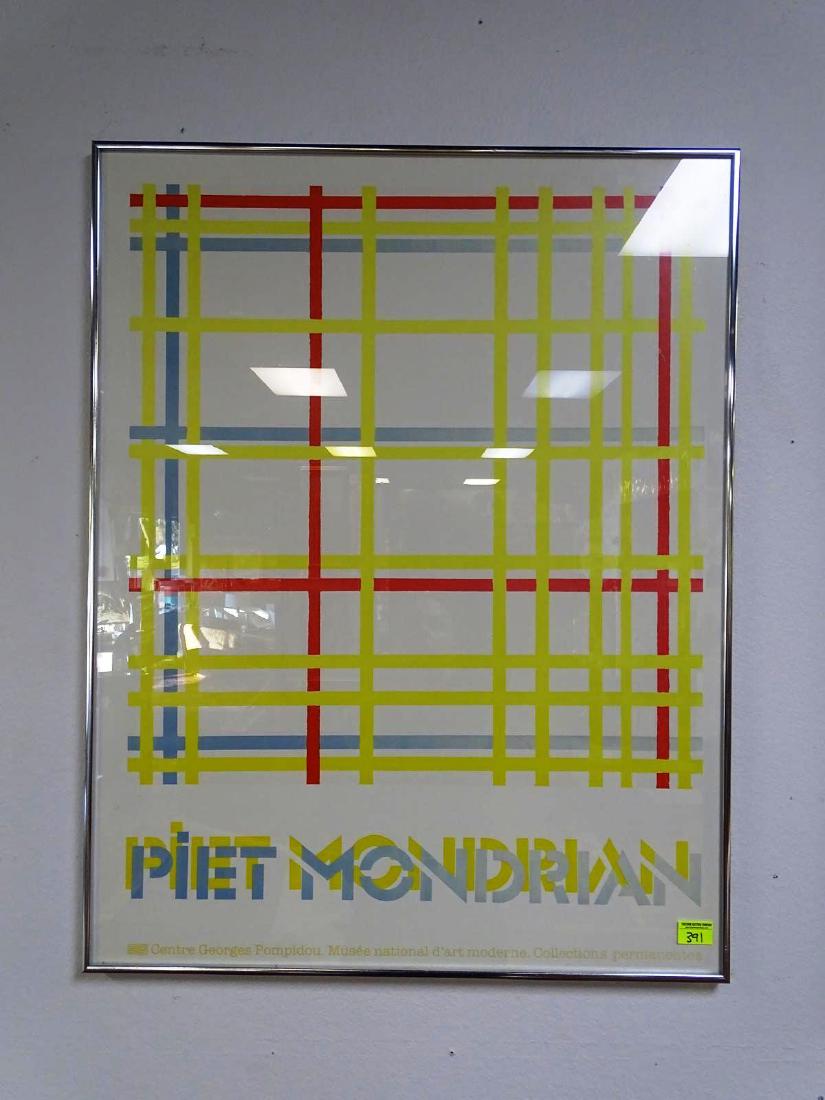PIET MONDRIAN FRAMED ART POSTER, 1985: 36"X28"