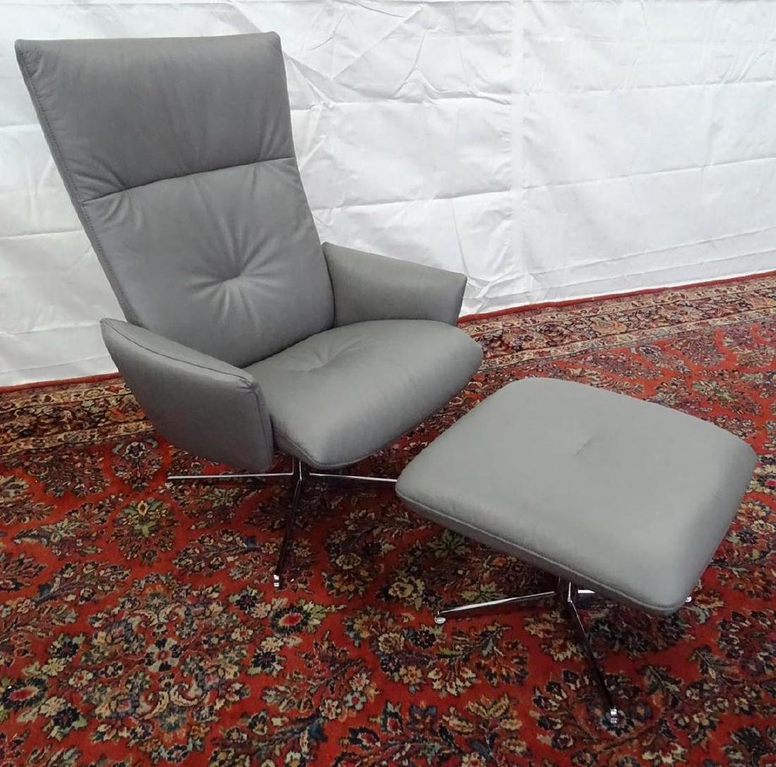 FJORDS HJELLEGJERDE-NORWAY RECLINER, OTTOMAN: IN EXCELLENT, AS NEW CONDITION.