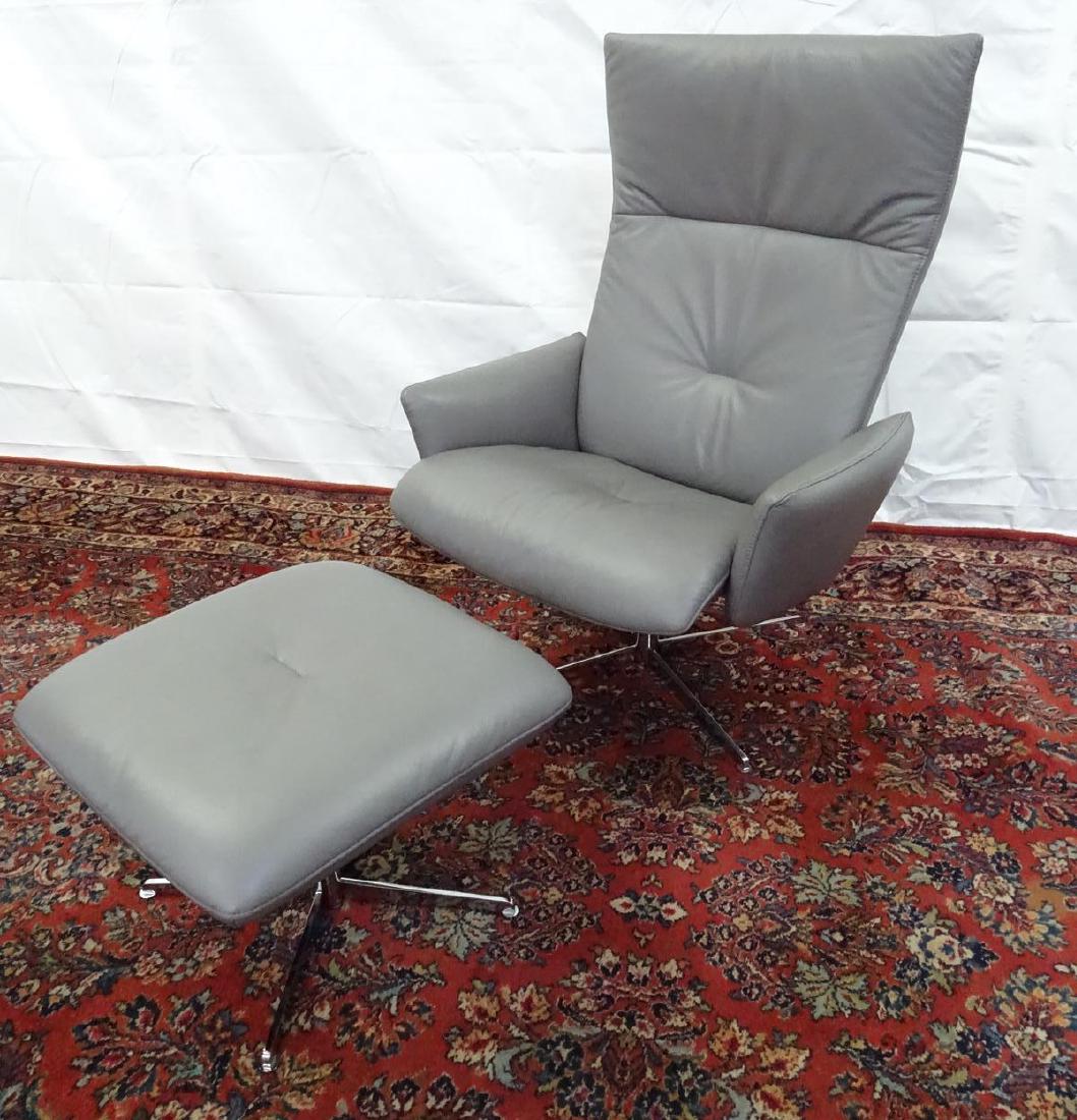 FJORDS HJELLEGJERDE-NORWAY RECLINER, OTTOMAN: IN EXCELLENT, AS NEW CONDITION.