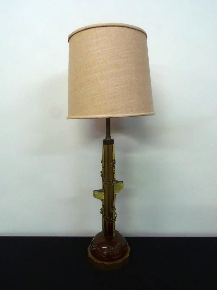 ALFREDO BARBINI FOR MARBRO ART GLASS TABLE LAMP: 38" OVERALL