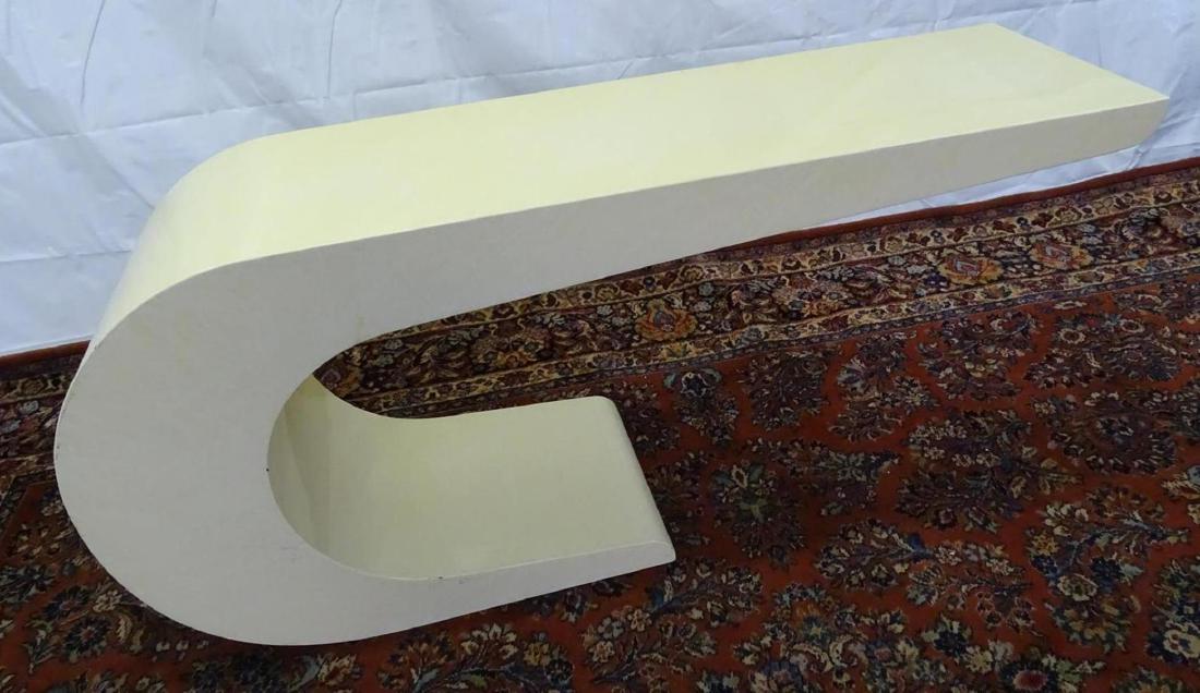 PIERRE CARDIN (ATTR.) LACQUER C-SHAPED CONSOLE TABLE: 60"W, 16"D, 27"H