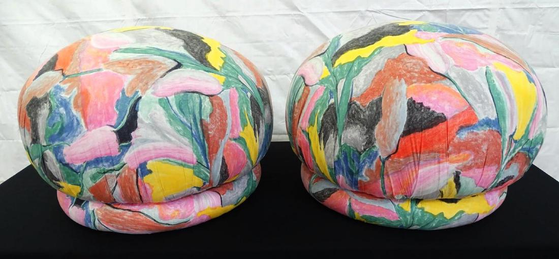 VLADIMIR KAGAN FOR DIRECTIONAL POOF OTTOMANS: SWIVELING BASE. 19"H