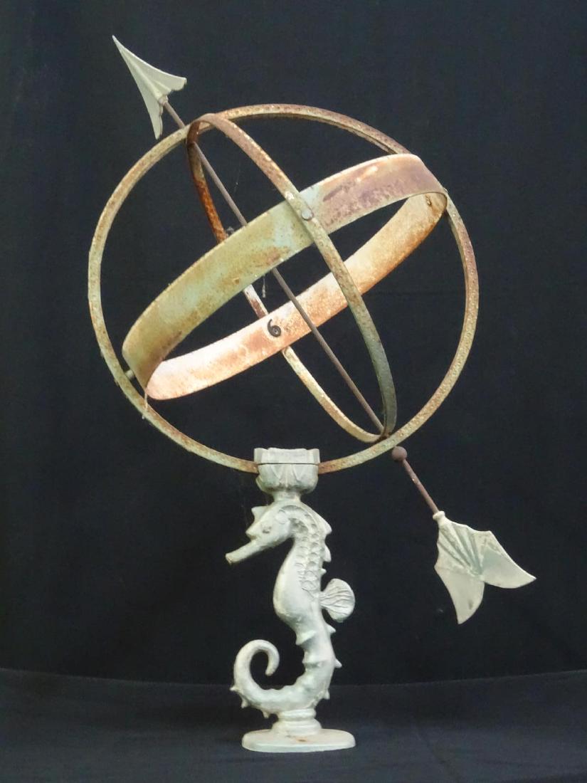 SUNE ROOTH SEA HORSE ARMILLARY LAWN DECOR: 32"