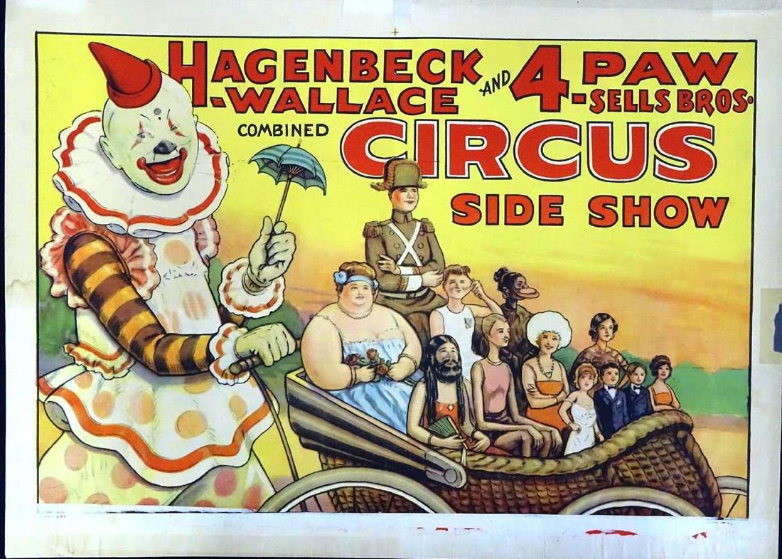 HAGENBECK-WALLACE AND 4-PAW-SELLS BROS. POSTER (1 of 2)