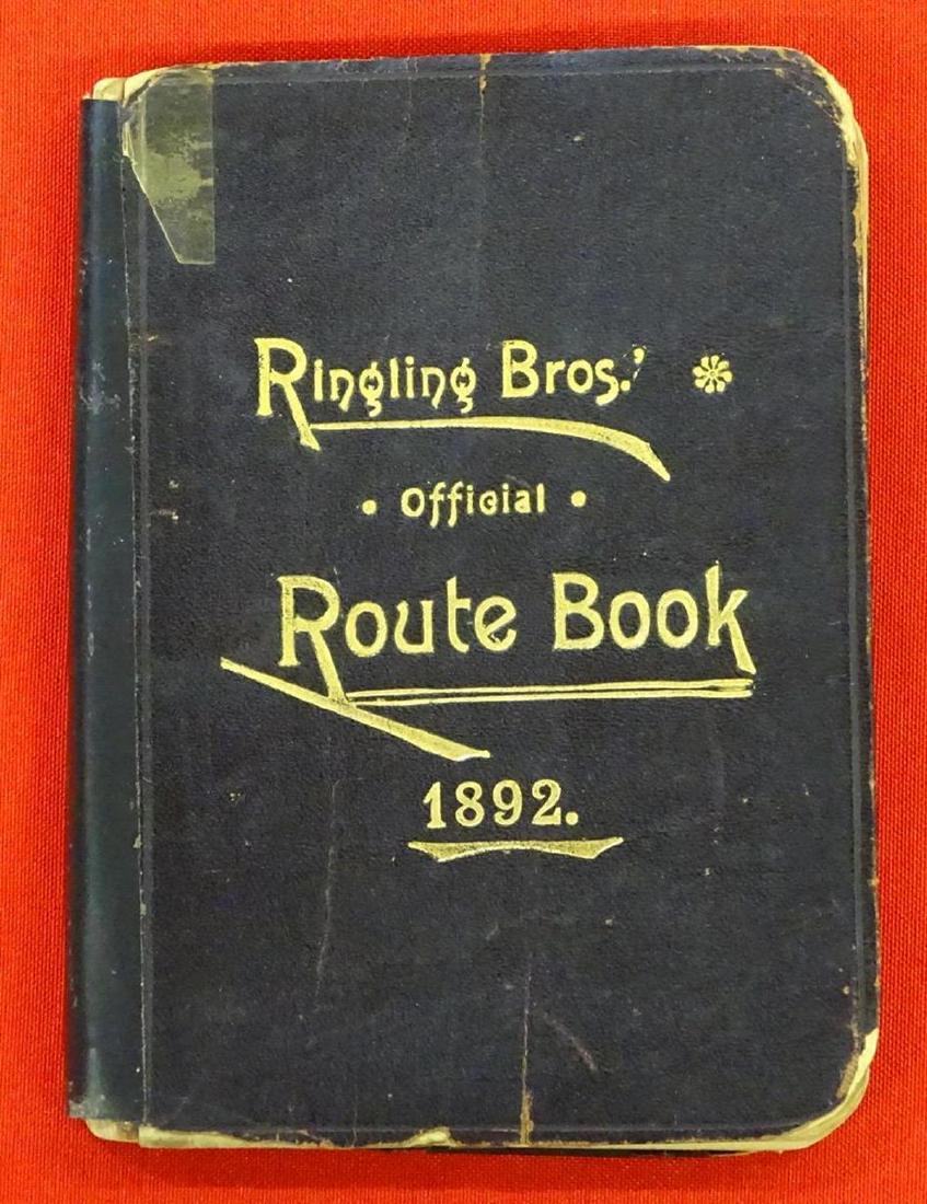 RINGLING BROS. CIRCUS ROUTE BOOK - 1892 (1 of 3)