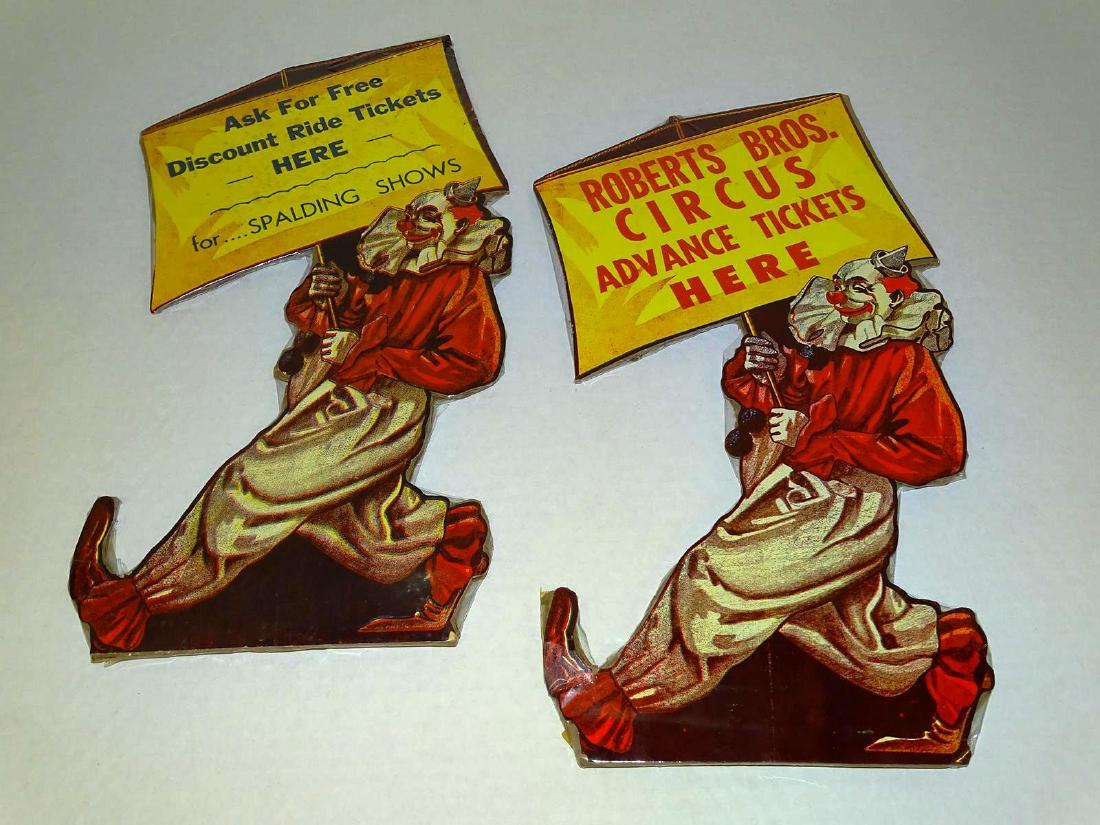 PAIR OF CIRCUS ADVERTISING COUNTER CARDS (1 of 1)