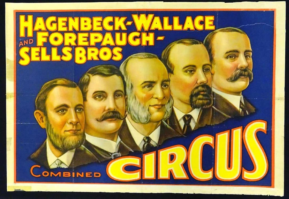 HAGENBECK-WALLACE AND FOREPAUGH-SELLS BROS. POSTER (1 of 2)