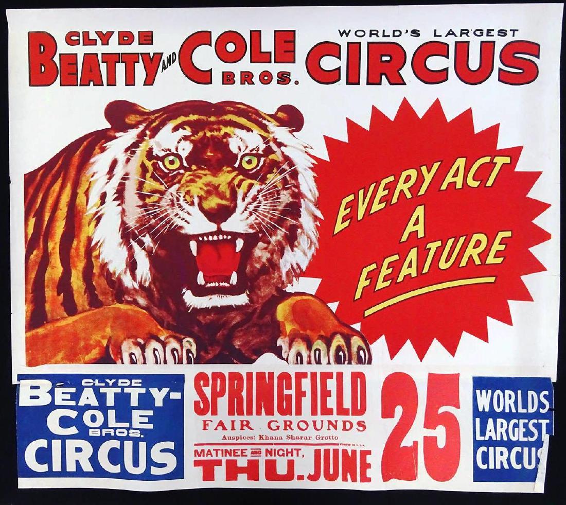 CLYDE BEATTY AND COLE BROS. CIRCUS POSTER (1 of 2)